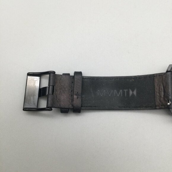 MVMT Chronograph Watch Men 45mm Ink Black Date 50M Leather Band New Battery - Picture 11 of 16